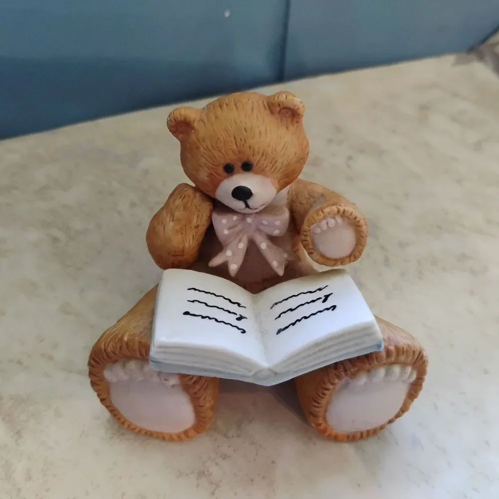 1985 Bear Feet Family Ceramic Bear with Book